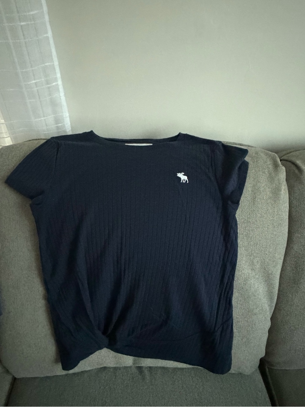 abercrombie kids Navy Short-Sleeve Ribbed Tee with Logo